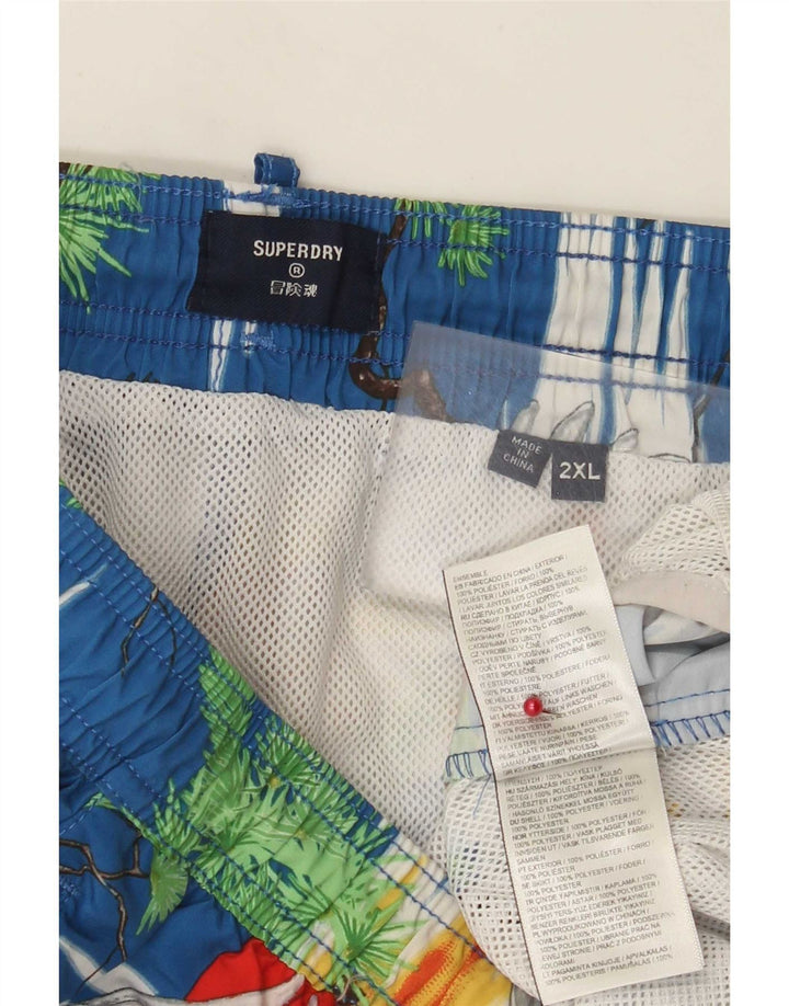 Superdry Bañador Regular Para Hombre 2XL Azul Poliéster Hawaiano