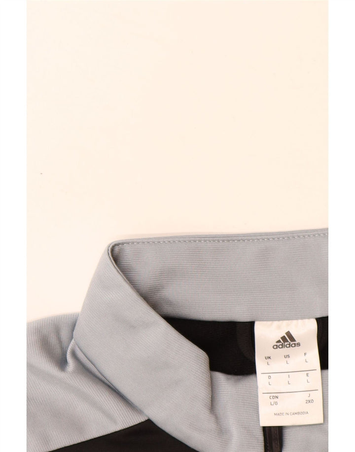 ADIDAS Hombre Chándal Top Chaqueta Grande Negro Colorblock Poliéster