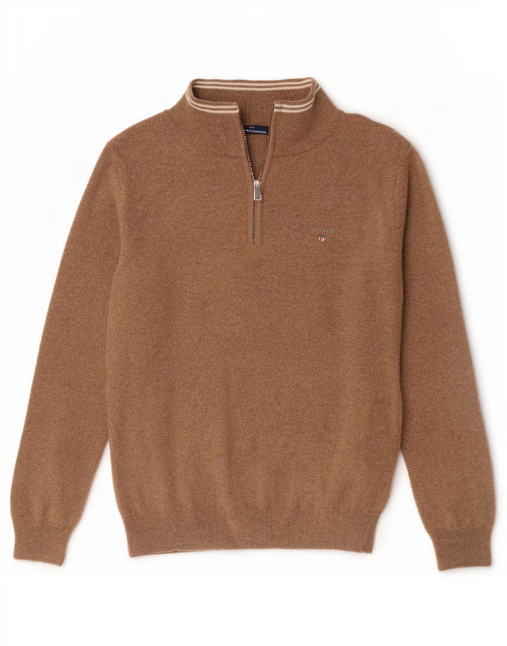 Gant Jersey con cuello y cremallera para niños 14-15 años Lana de cordero marrón