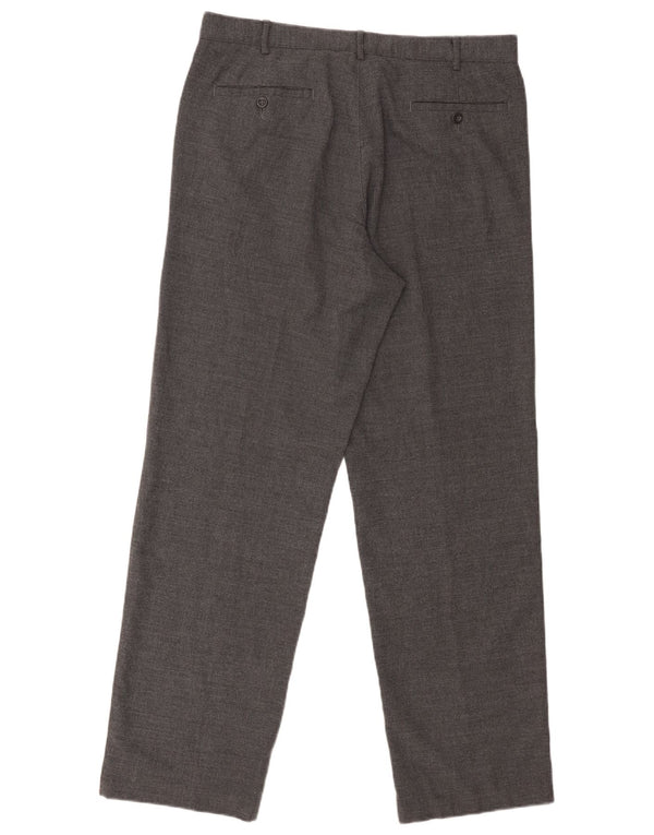 Armani Pantalones casuales rectos para hombre UK 42 Large W34 L31 Poliéster gris