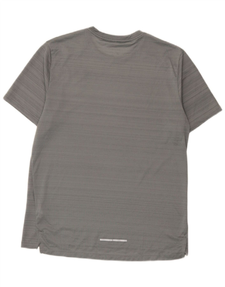 Camiseta Nike Dri Fit para hombre Top Gris medio Poliéster a rayas