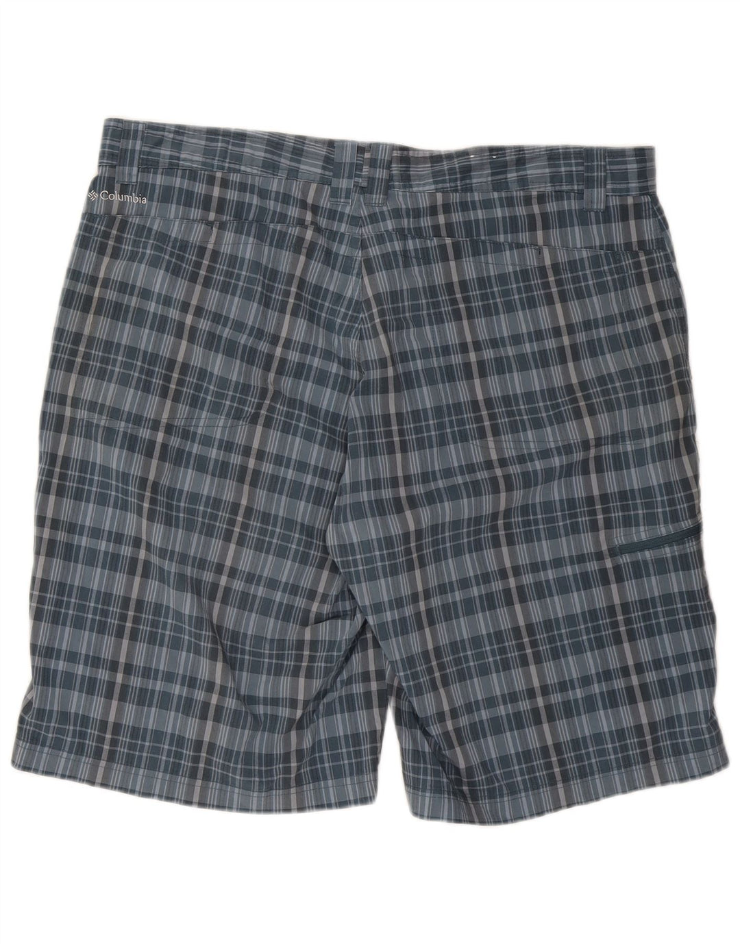 Columbia Pantalones cortos cargo para hombre W40 XL Poliéster a cuadros azules