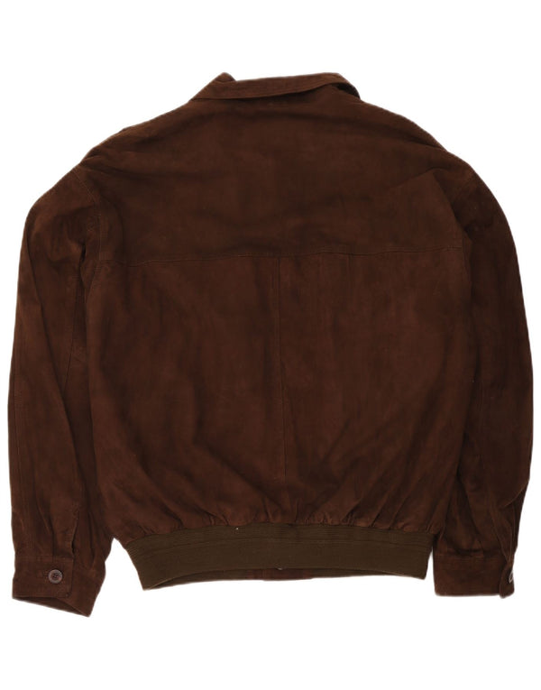 Vintage hombres ante bomber chaqueta IT 56 2XL cuero marrón