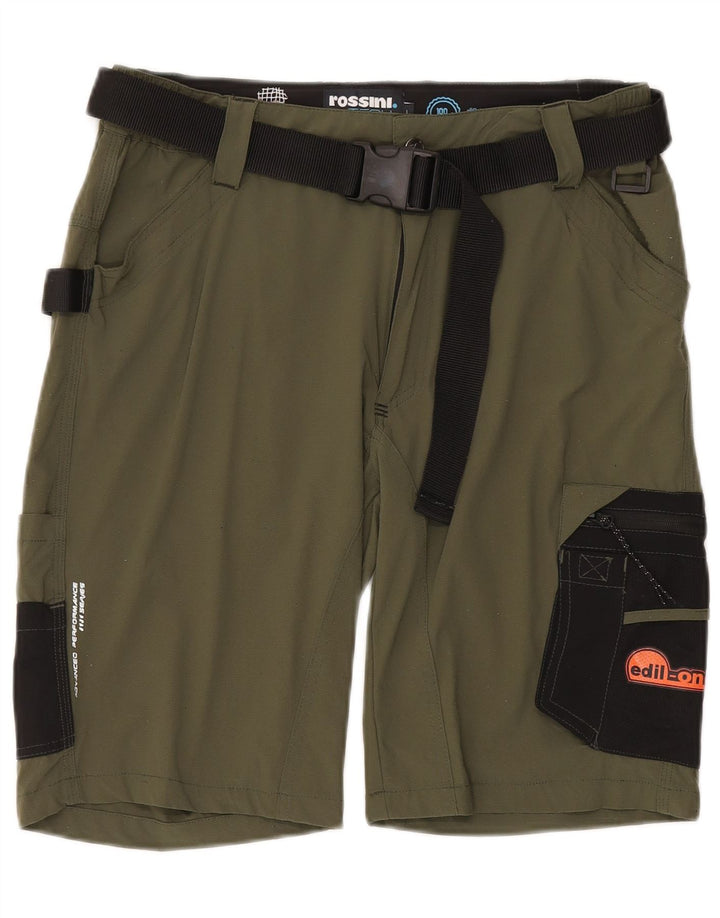 Pantalones cortos cargo gráficos vintage para hombre grandes W34 color caqui