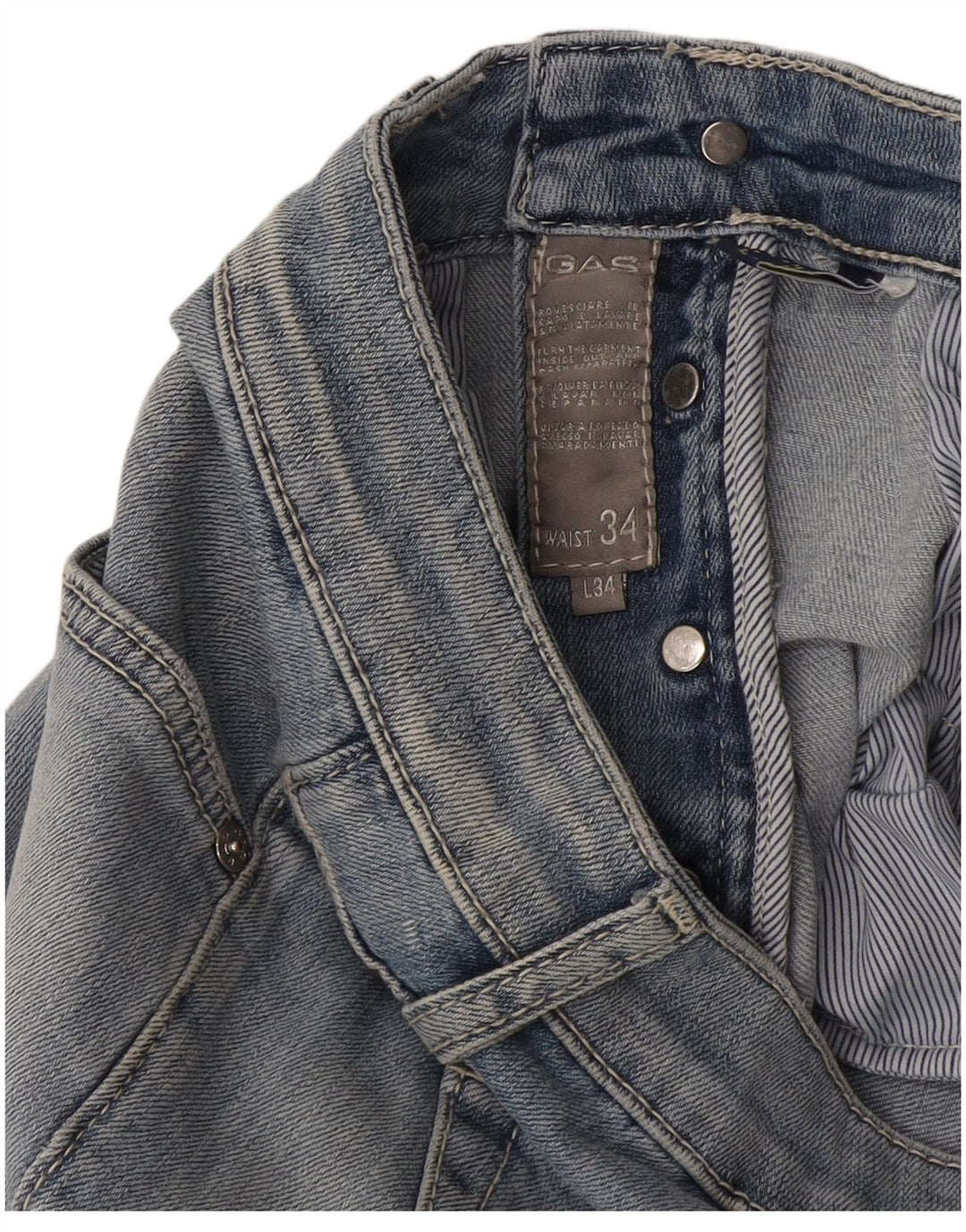 Vaqueros ajustados para hombre Gas W34 L34 Azul