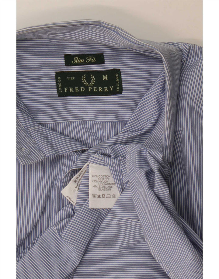Camisa Fred Perry Hombre Slim Fit Clásica De Algodón A Rayas Azul Medio