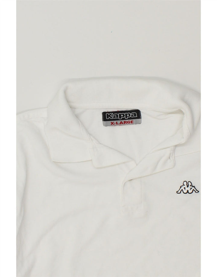 KAPPA Mens Polo Shirt XL White Cotton Vintage Kappa and Second-Hand Kappa from Messina Hembry 