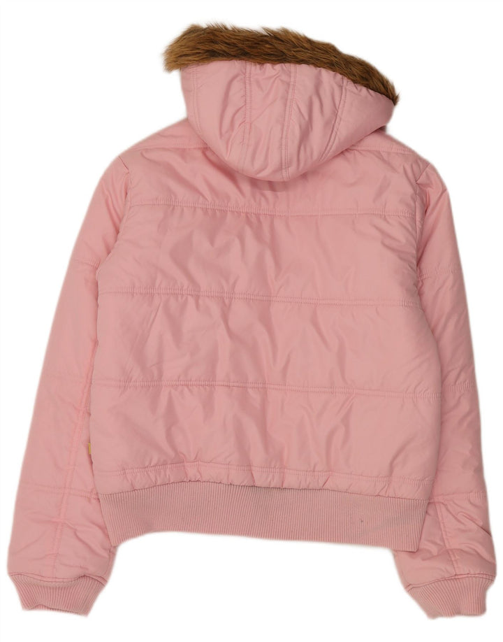 Buffalo - Chaqueta acolchada con capucha para mujer, talla 40, poliéster rosa grande