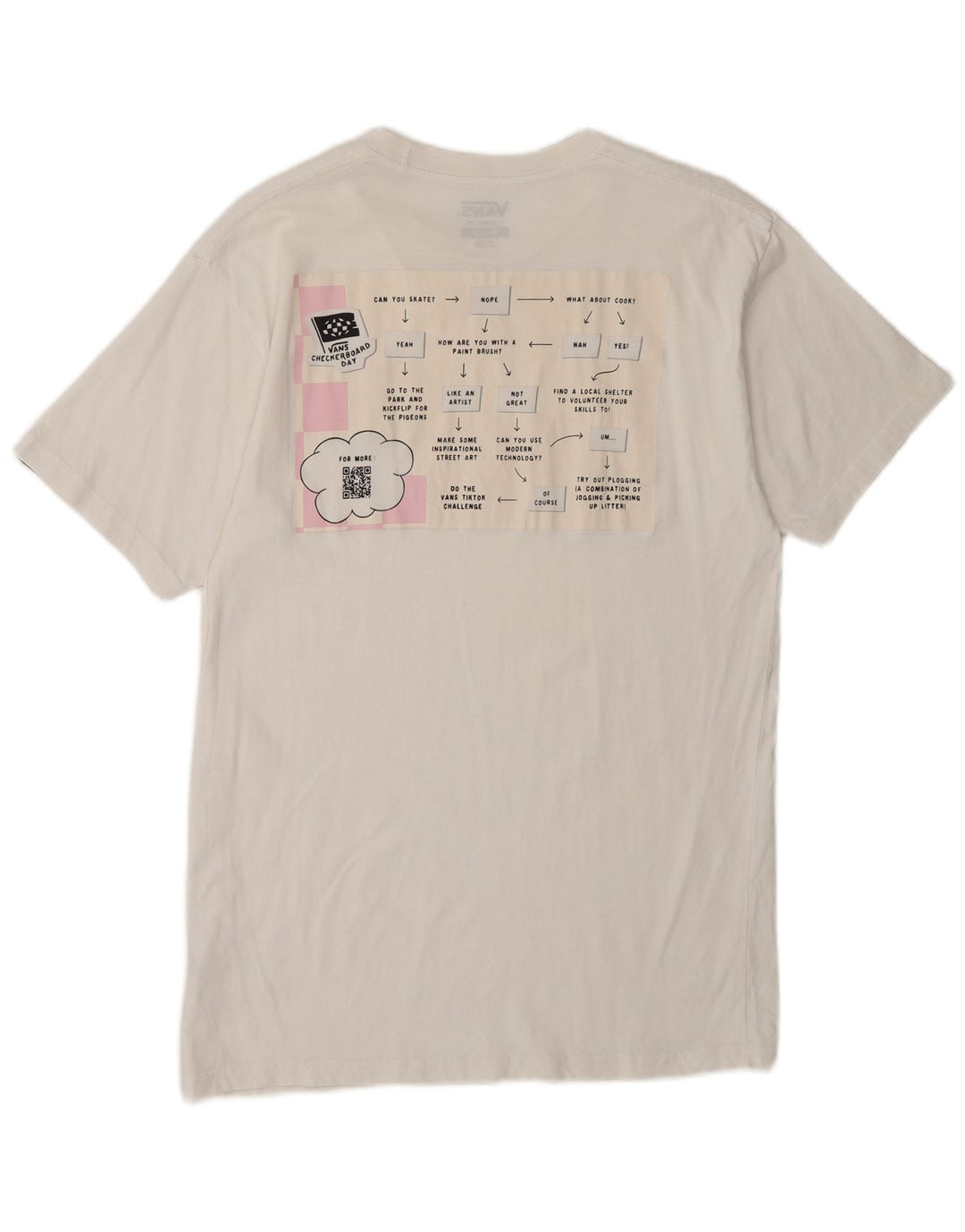 VANS Mens Classic Fit Graphic T-Shirt Top Medium White Cotton Vintage Vans and Second-Hand Vans from Messina Hembry 