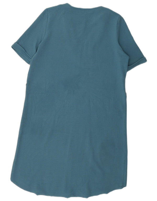 Zara Mujer Vestido Recto Extragrande UK 40 Small Azul