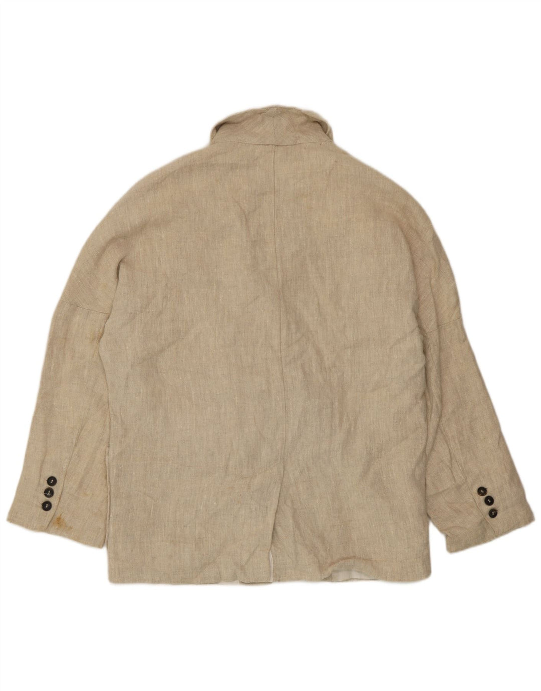 Zara Mujer Blazer De Doble Botonadura UK 44 Medium Beige Linen