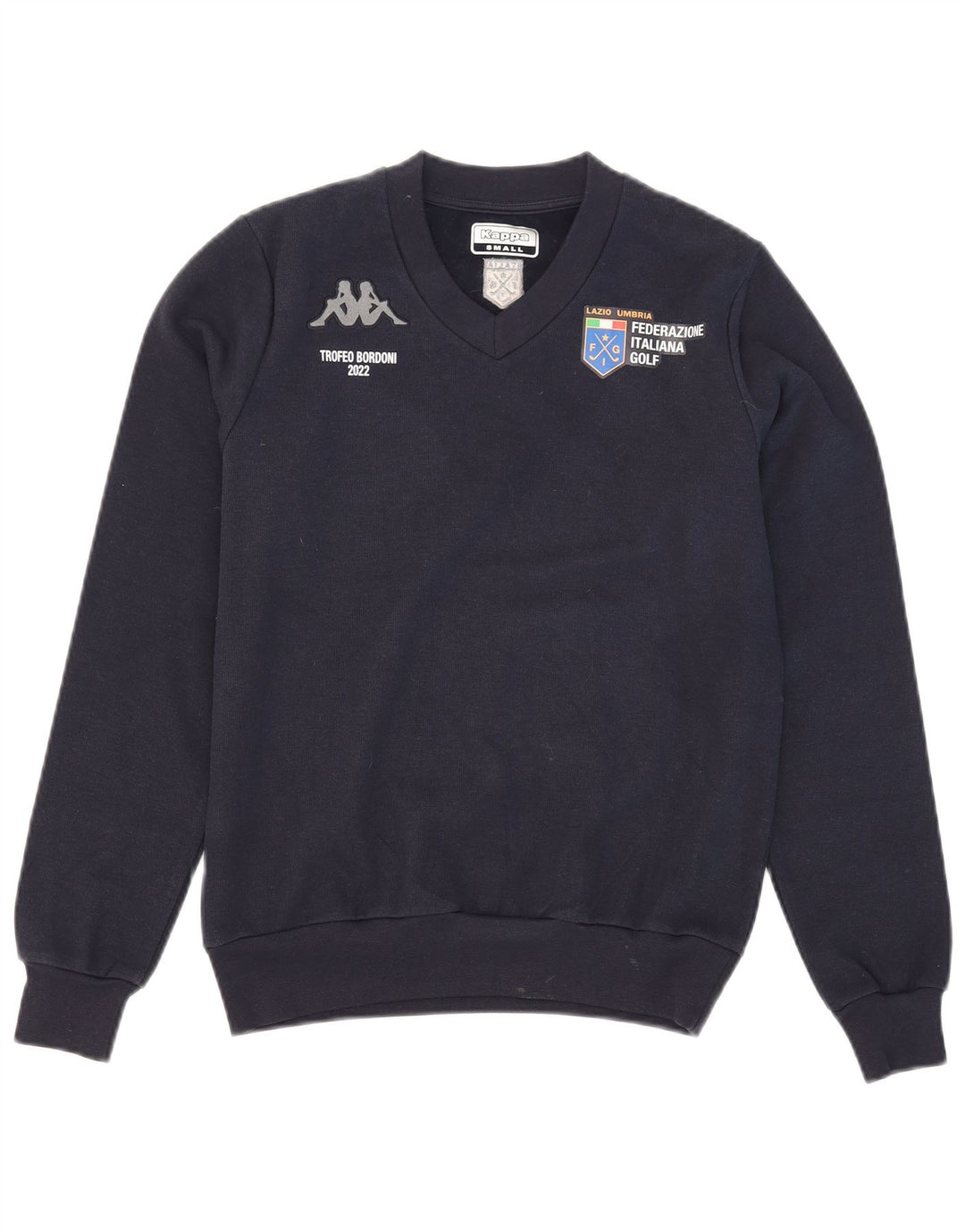 Kappa Mens Graphic Sudadera Jumper Small Azul Marino Poliéster