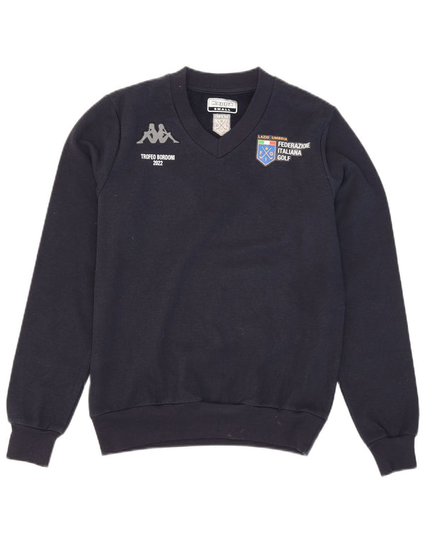 Kappa Mens Graphic Sudadera Jumper Small Azul Marino Poliéster