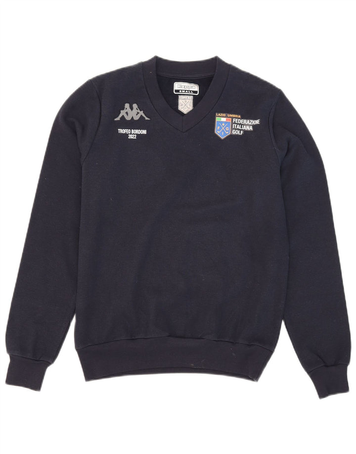 Kappa Mens Graphic Sudadera Jumper Small Azul Marino Poliéster