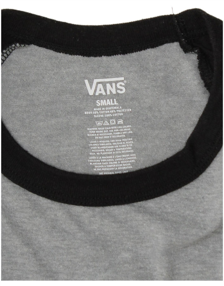 Vans Hombre Gráfico Top Manga 3/4 Pequeño Algodón Gris