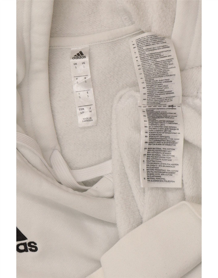 Adidas - Sudadera con capucha para hombre, tamaño pequeño, algodón blanco