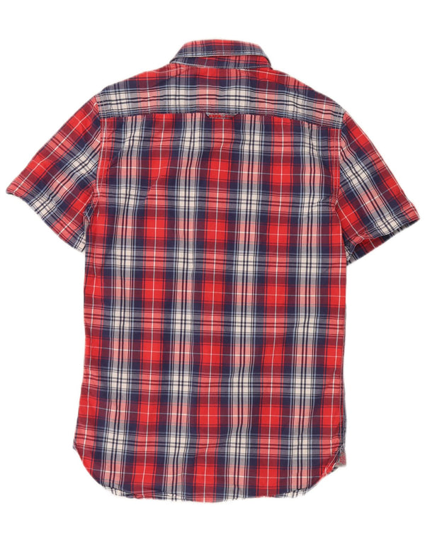 Superdry Camisa De Manga Corta Para Hombre De Algodón Con Cuadros Rojos Pequeños