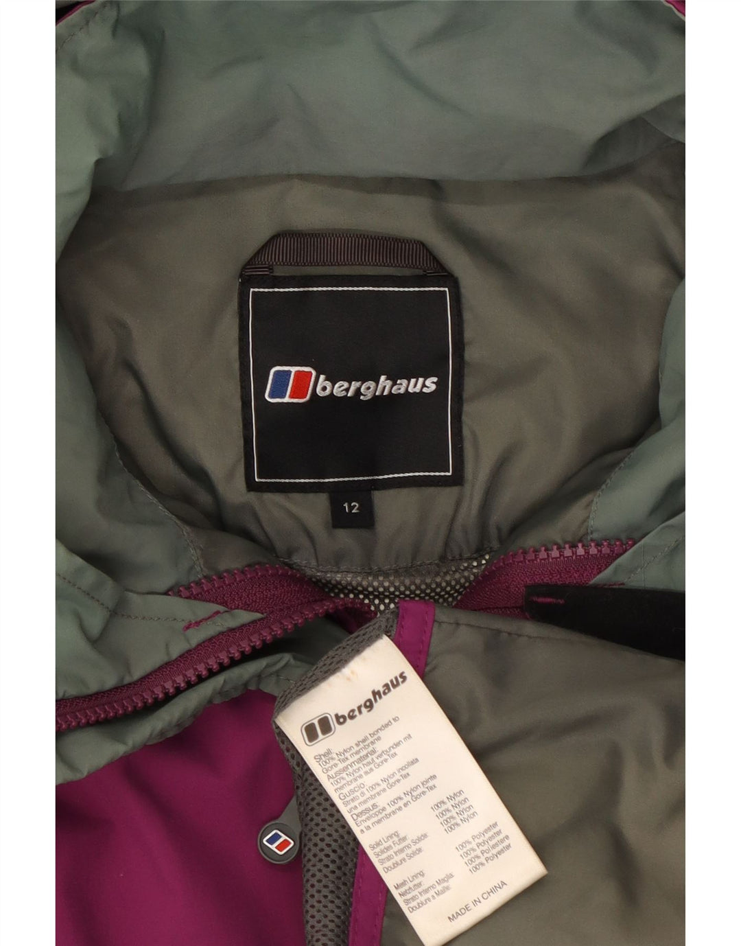 Berghaus Chaqueta impermeable con capucha para mujer UK 42 Medium Purple Nylon