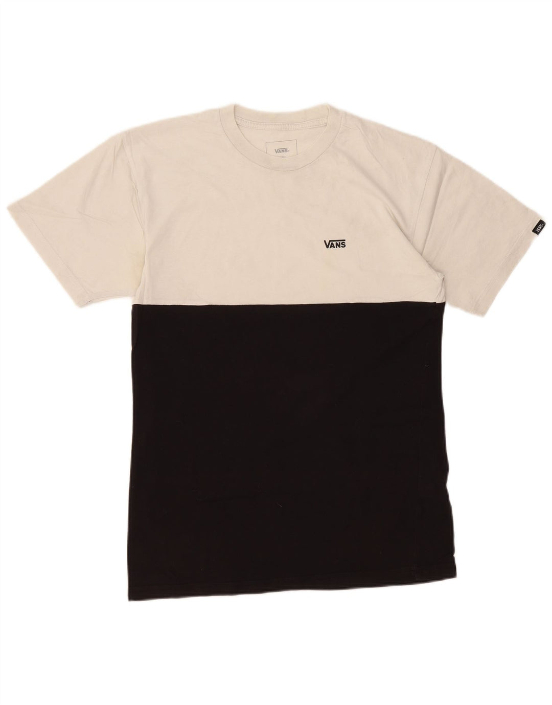 VANS Hombre Classic Fit Camiseta Top Small Black Colorblock Algodón