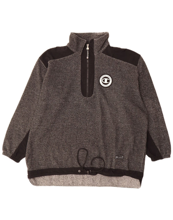Champion Sudadera Con Cuello Y Cremallera Para Hombre Jersey Grande Poliéster Moteado Gris