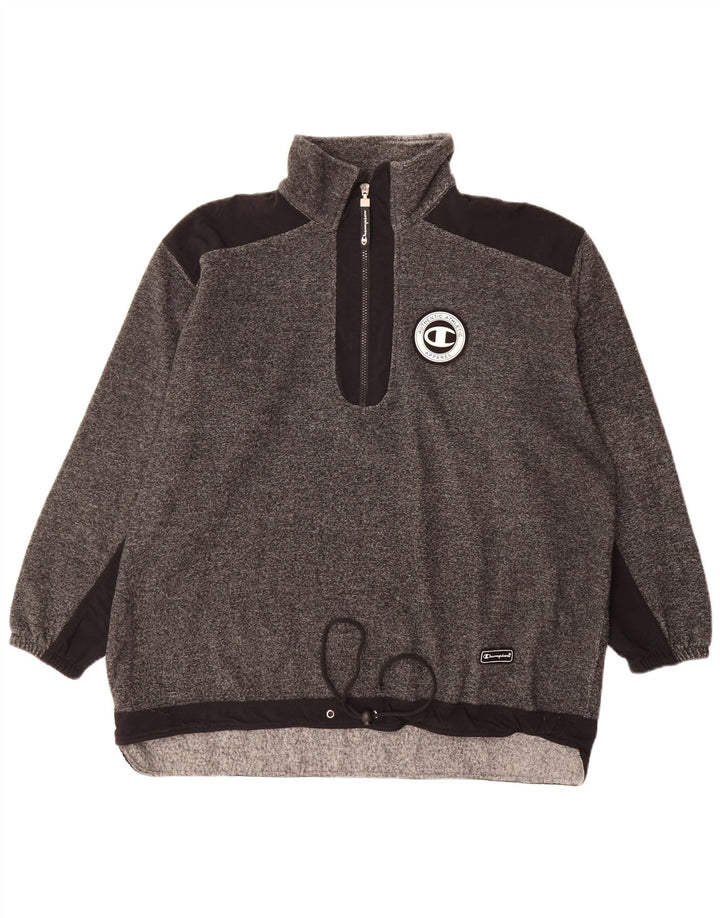 Champion Sudadera Con Cuello Y Cremallera Para Hombre Jersey Grande Poliéster Moteado Gris