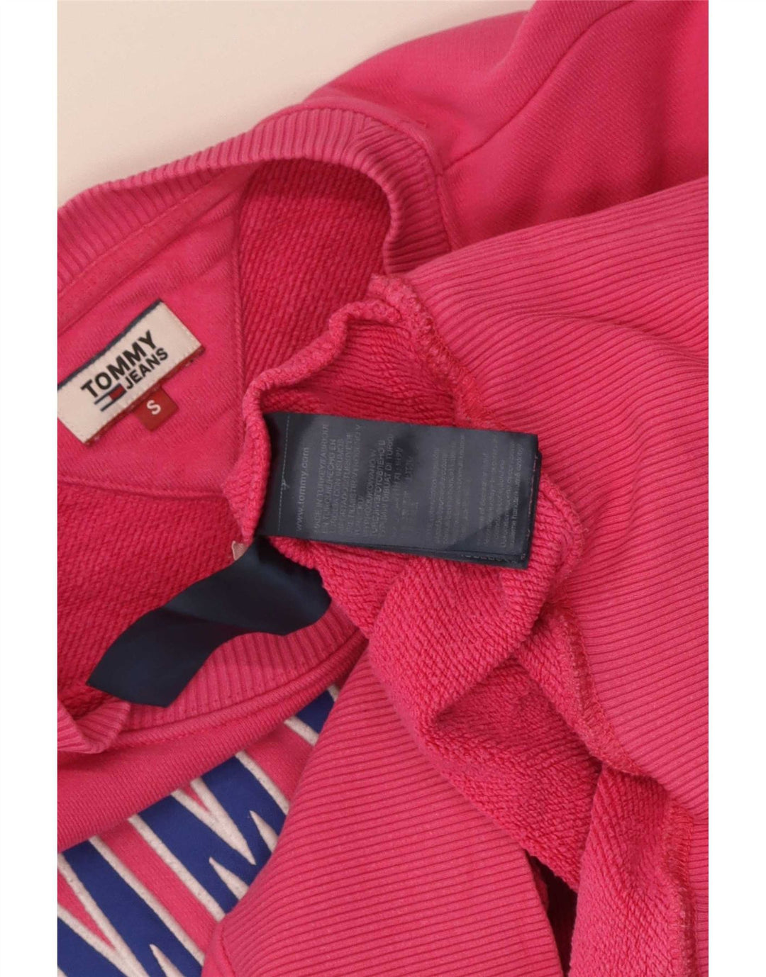 Tommy Hilfiger Sudadera de gran tamaño con estampado gráfico para mujer UK 10 Small Pink
