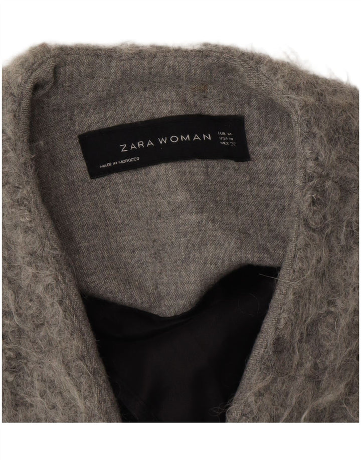 Zara Mujer Abrigo Abierto UK 44 Gris Medio