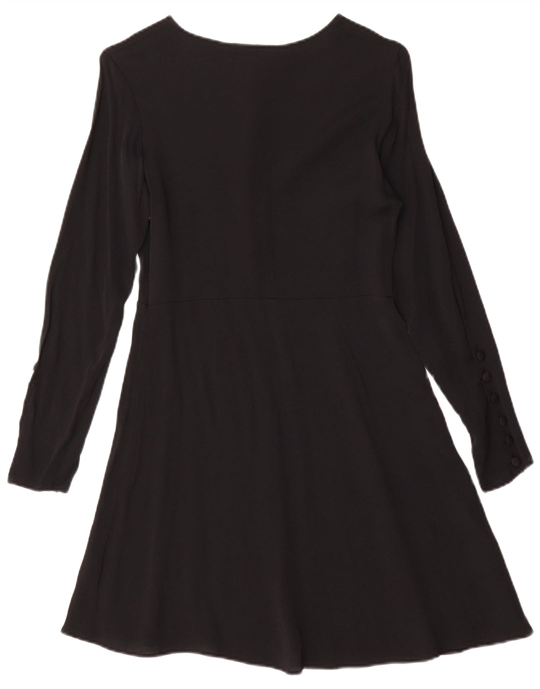Cacharel Vestido evasé de manga larga para mujer EU 36 Small Viscosa negra