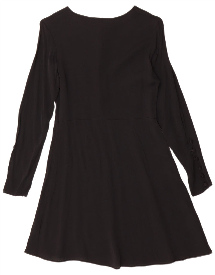 Cacharel Vestido evasé de manga larga para mujer EU 36 Small Viscosa negra
