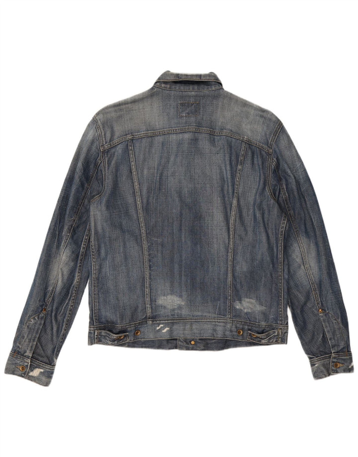 Chaqueta vaquera desgastada para hombre Gas UK 38 Algodón azul medio