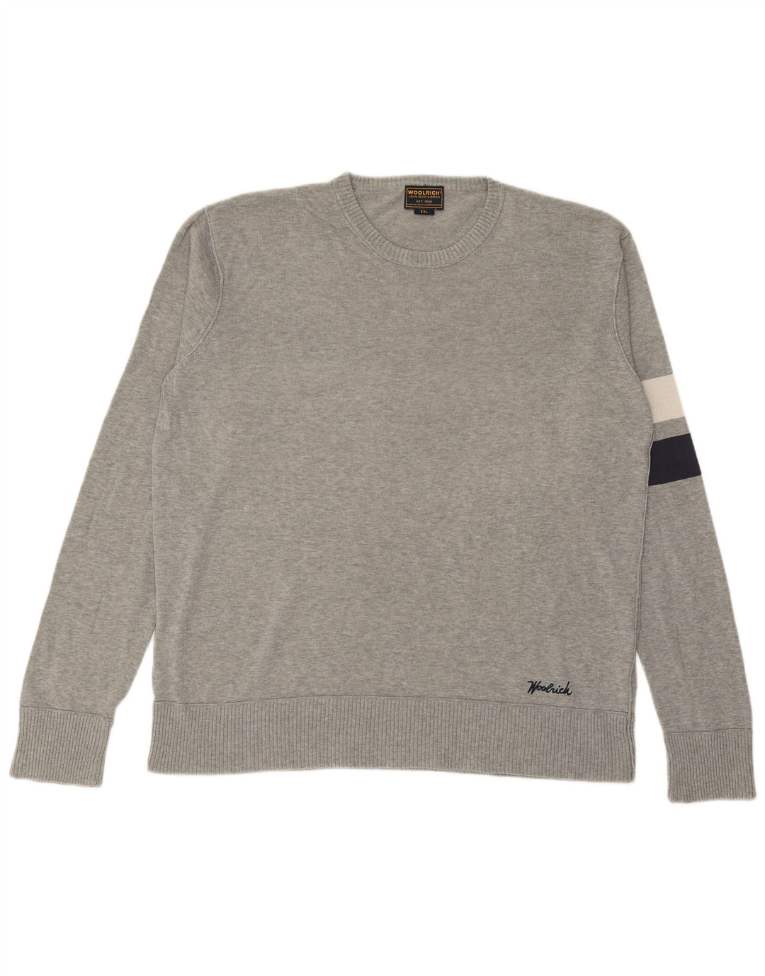 WOOLRICH Suéter tipo jersey con cuello redondo para hombre 2XL Gris