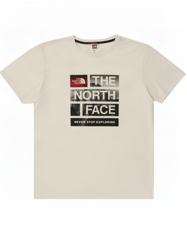 The North Face Hombre Camiseta Gráfica Top XL Algodón Blanco