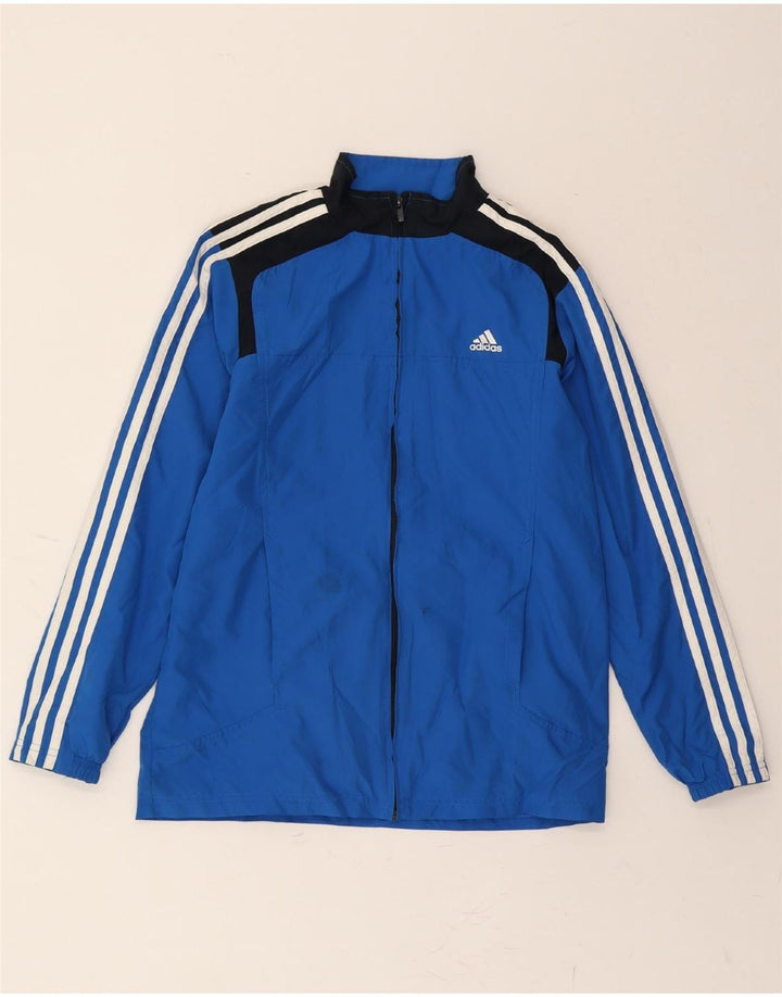 ADIDAS Boys Tracksuit Top Jacket 15-16 Years Blue Colourblock Polyester Vintage Adidas and Second-Hand Adidas from Messina Hembry 