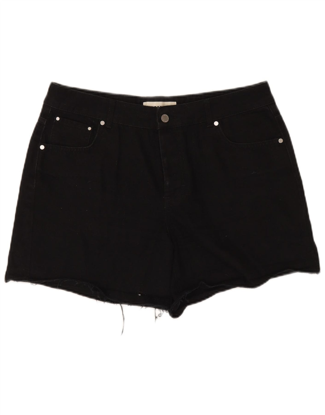 Superdry Pantalones cortos de mezclilla de cintura alta para mujer W32 Algodón negro grande