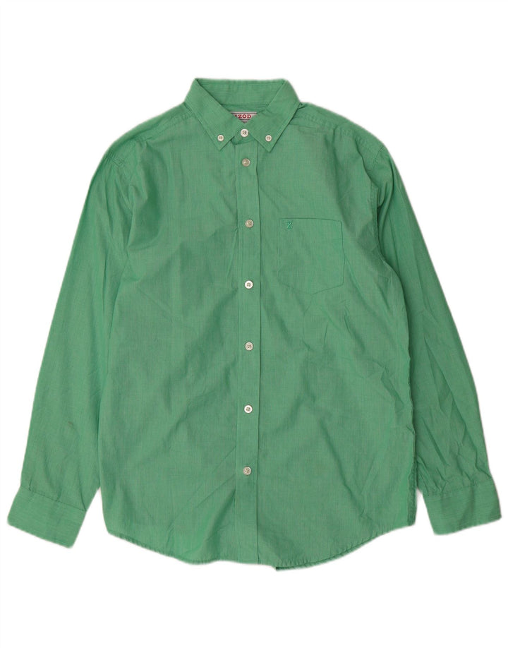 Izod Camisa Regular para Niños 14-15 Años Grande Verde Rayas Algodón