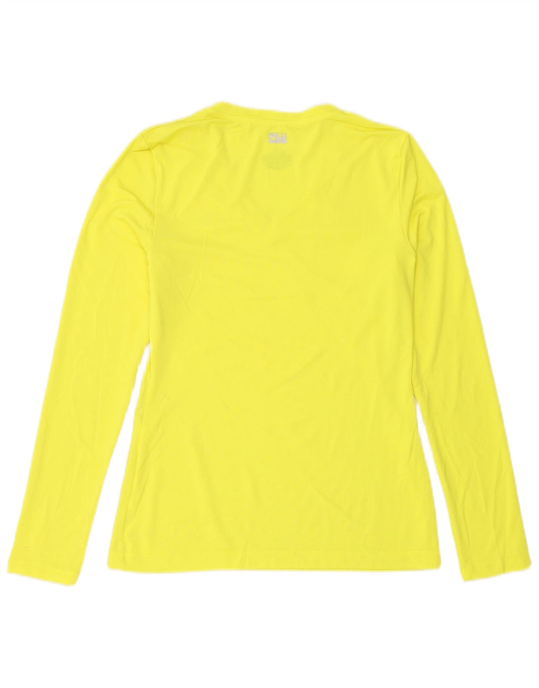 Fila Mujer Top Manga Larga UK 10 Pequeño Poliéster Amarillo