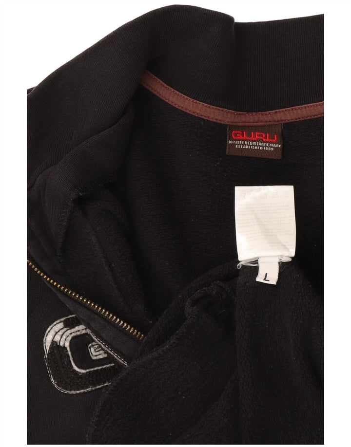 Guru Mens Graphic Chándal Top Chaqueta Grande Algodón Negro