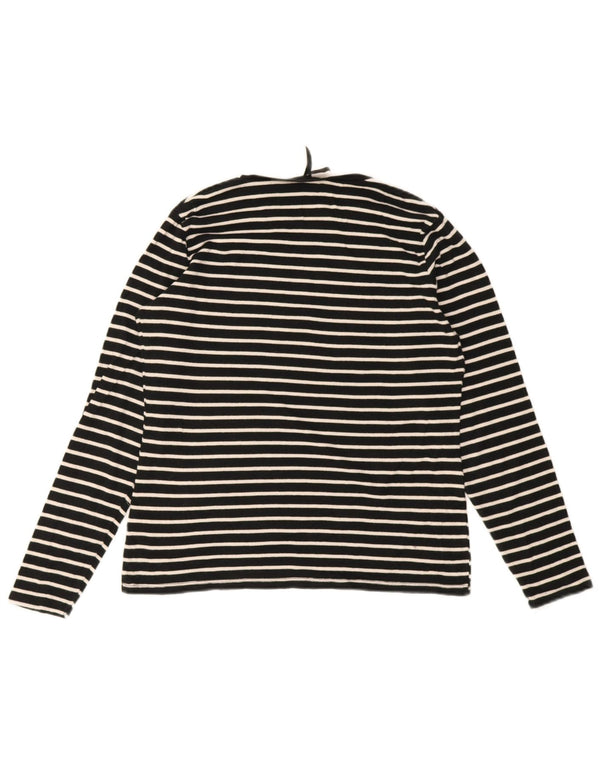 Marks & Spencer Top para mujer de manga larga UK 46 Grande Algodón a rayas negras
