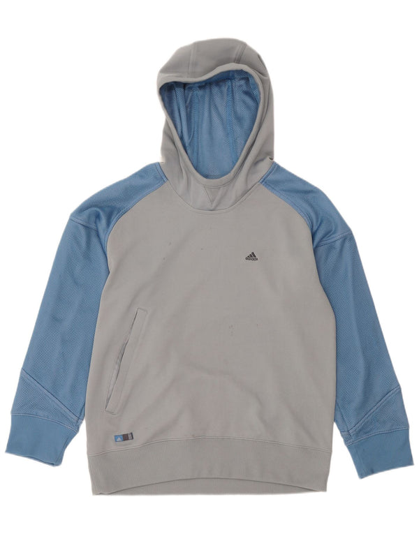 Adidas Hombre Sudadera Con Capucha Jersey Pequeño Gris Colorblock Poliéster