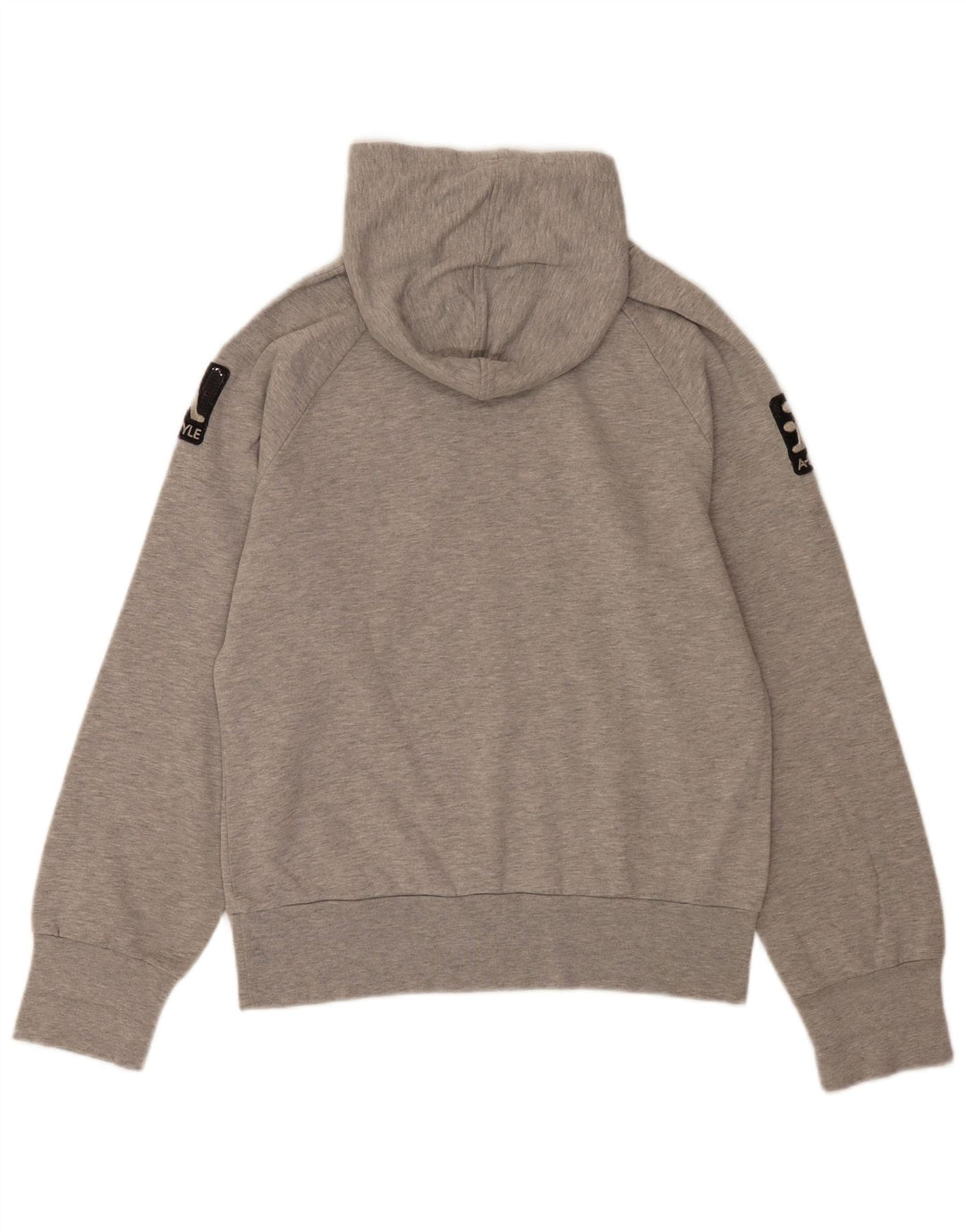 Jersey con capucha y estampado gráfico para hombre A-Style de algodón moteado en gris medio