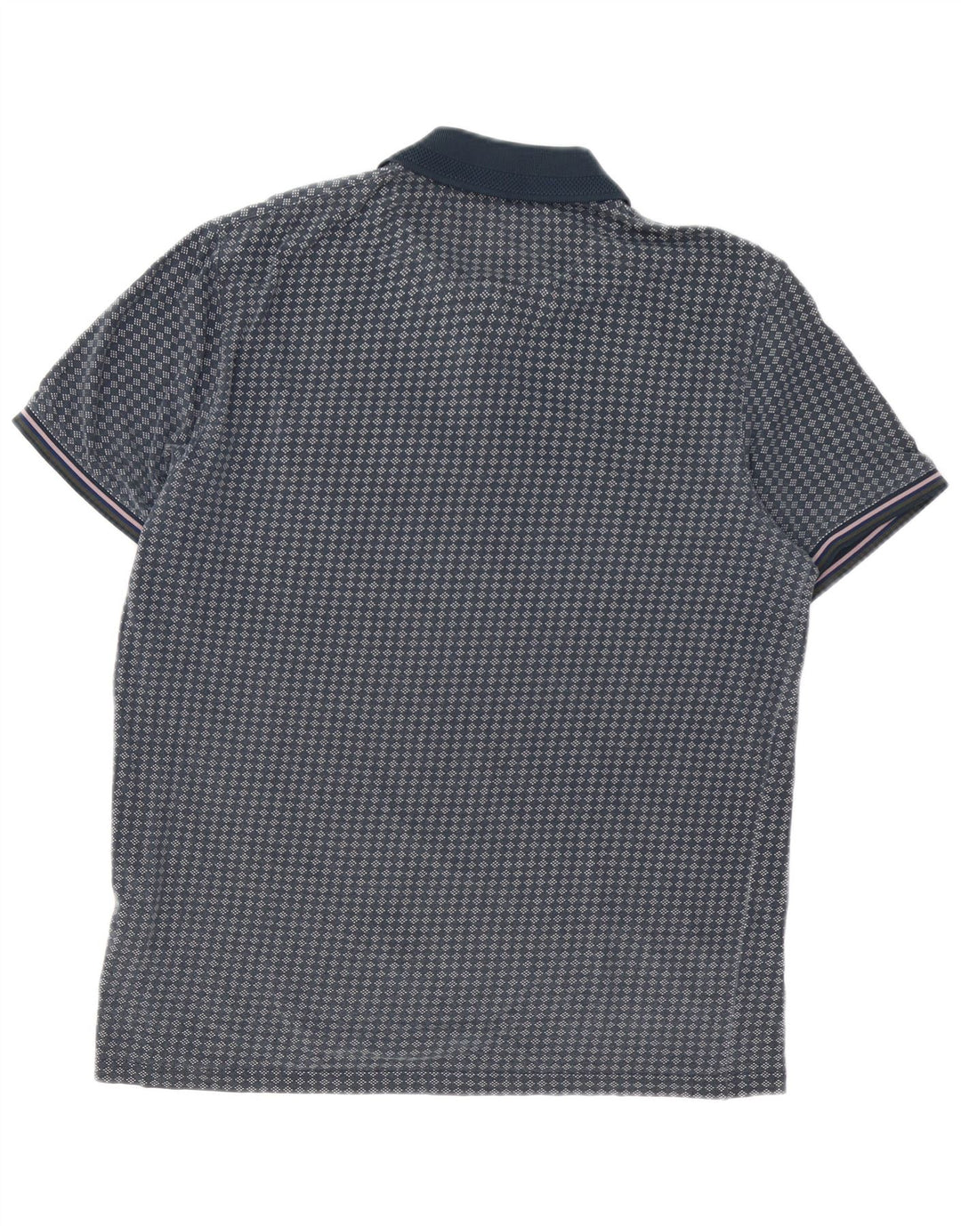 Ted Baker Polo para hombre talla 3 mediano azul marino geométrico