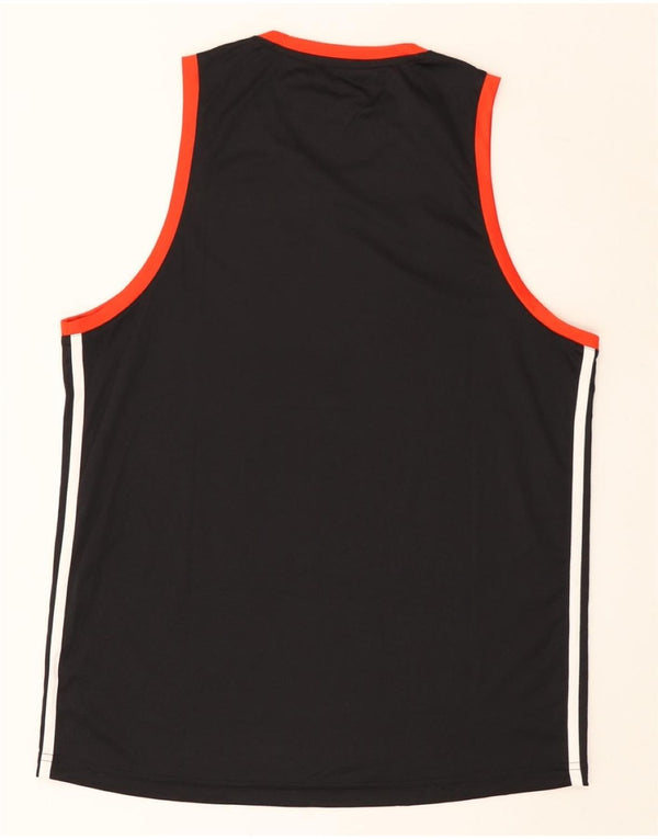 ADIDAS Hombre Carp Vest Top Grande Negro Colorblock
