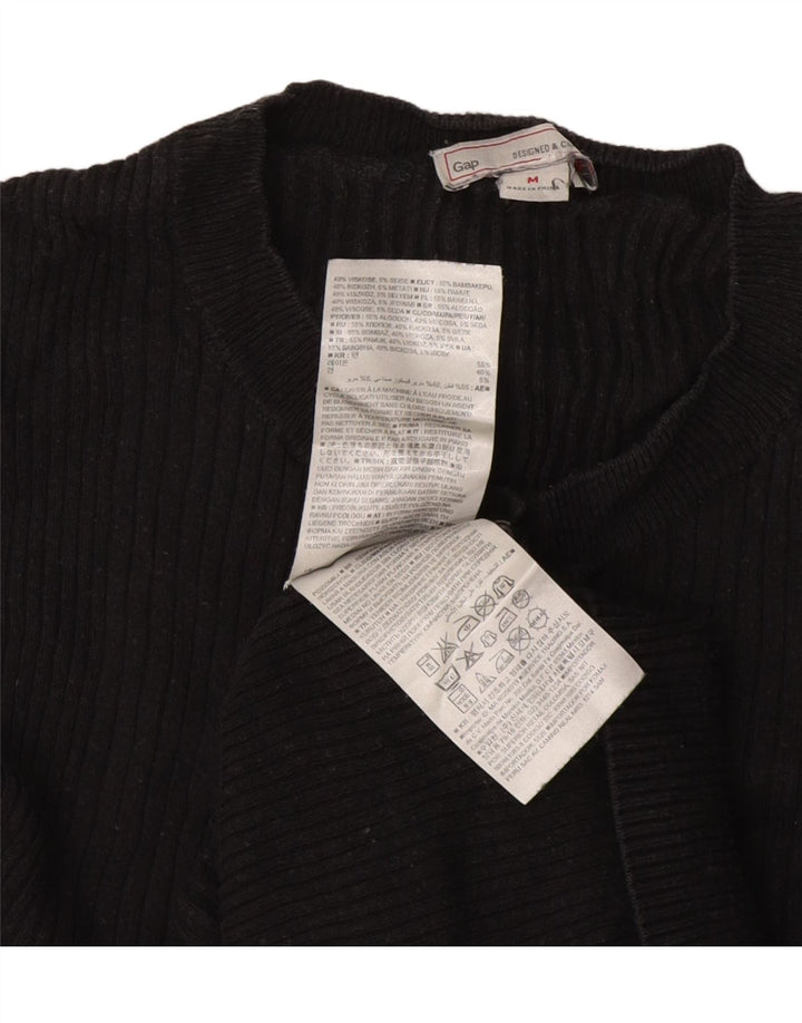 Gap Top de punto de corte regular para mujer, manga larga, UK 42, viscosa negra mediana