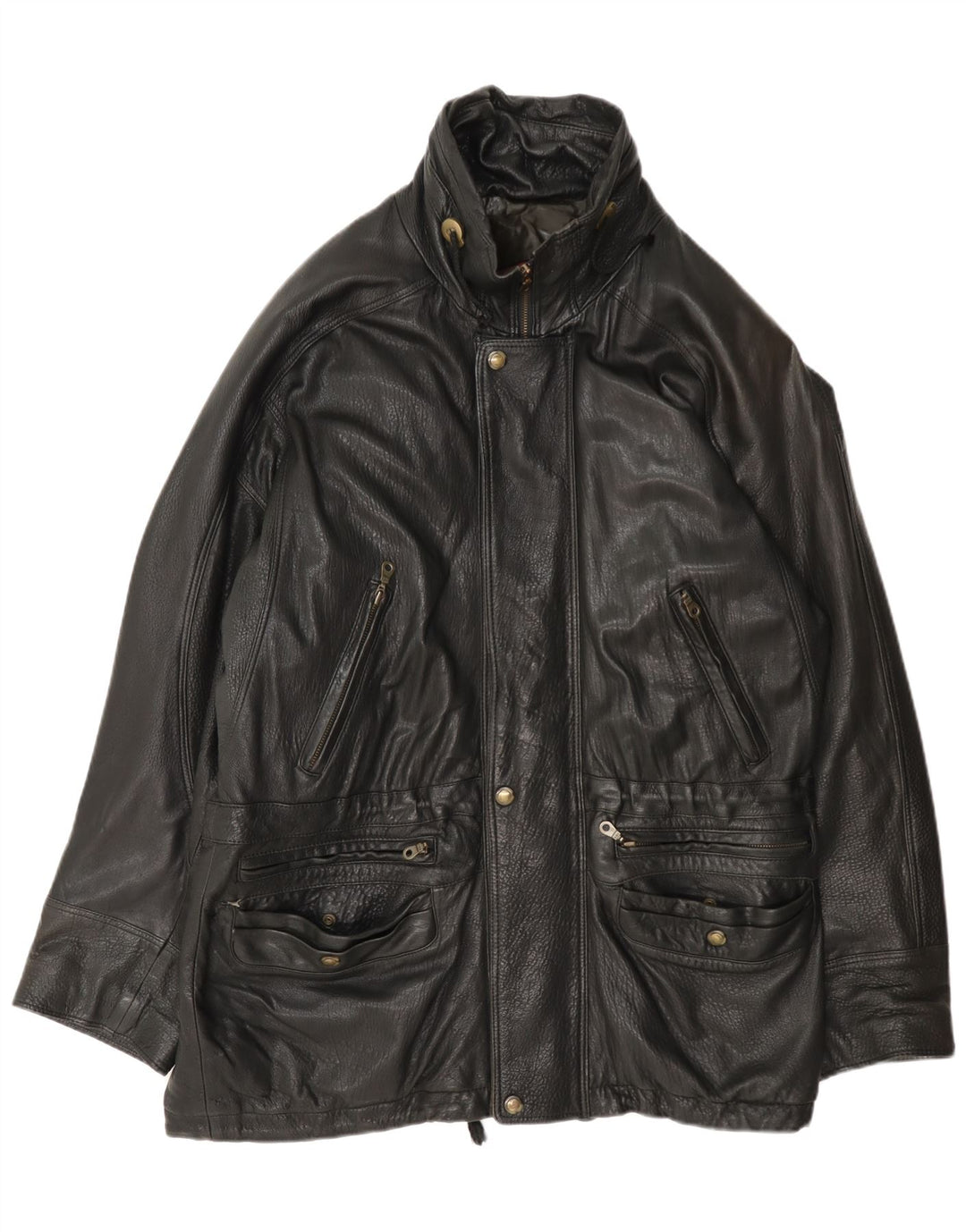 Pierre Cardin Chaqueta de cuero para hombre UK 42 XL Negro