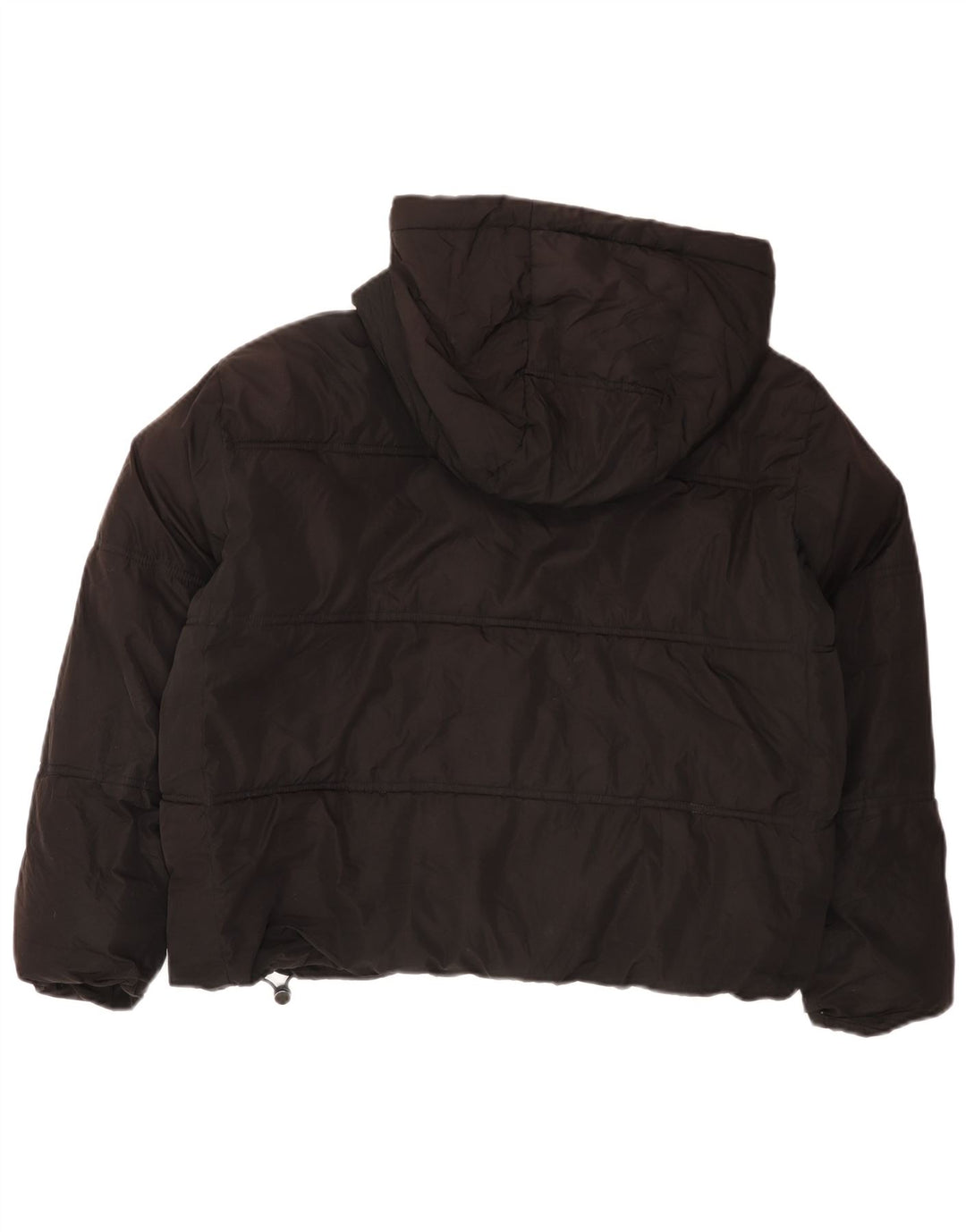 Zara Mujer Chaqueta Acolchada Extragrande Con Capucha UK 44 Mediano Poliéster Negro