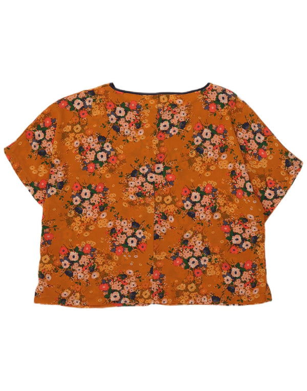 Marks & Spencer Blusa extragrande para mujer UK 40 XL Naranja Floral