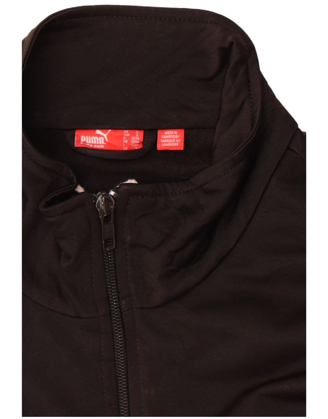 Puma Mens Graphic Chándal Top Chaqueta Grande Negro Rayas Poliéster Deportes
