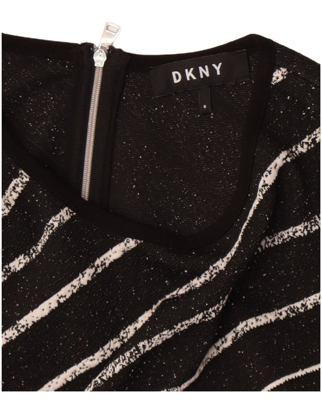 Dkny Vestido sin mangas para mujer US 6 mediano negro a rayas