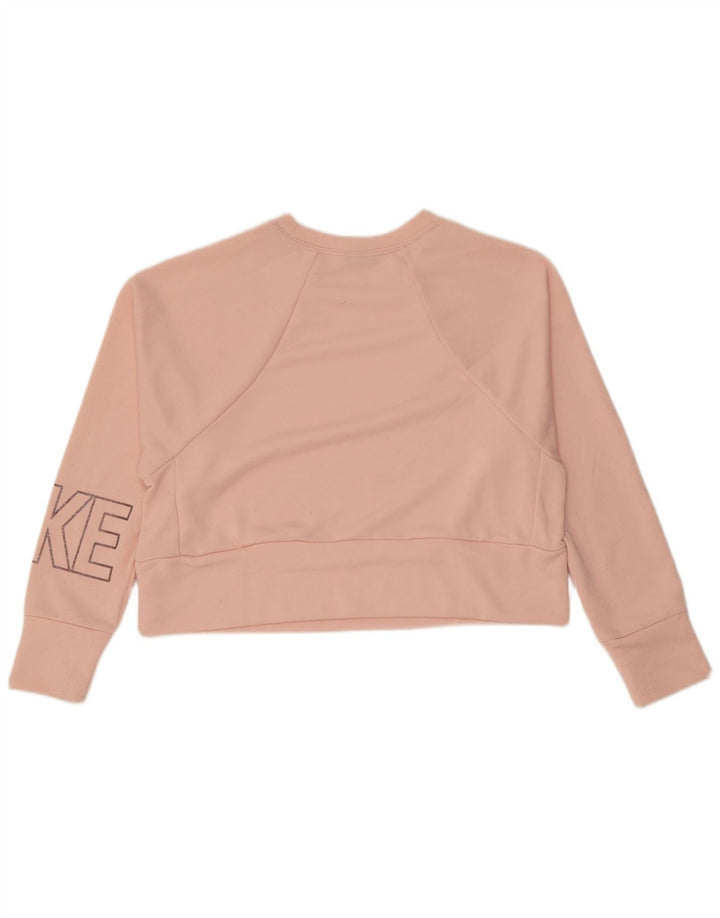 Nike Mujer Oversize Graphic Crop Sudadera Jumper UK 10 Small Pink