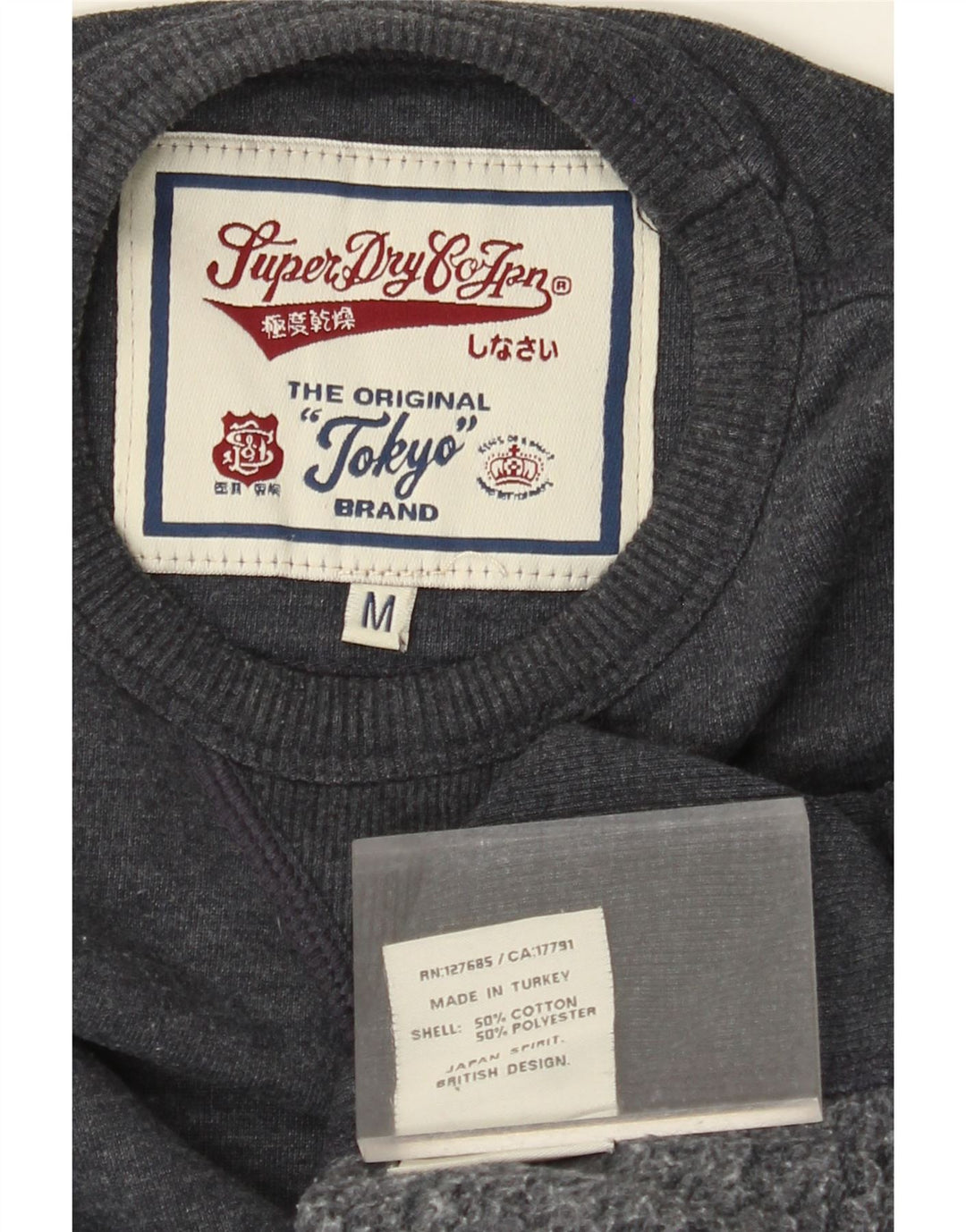 SUPERDRY Hombre Sudadera Jumper Medium Azul Marino Algodón